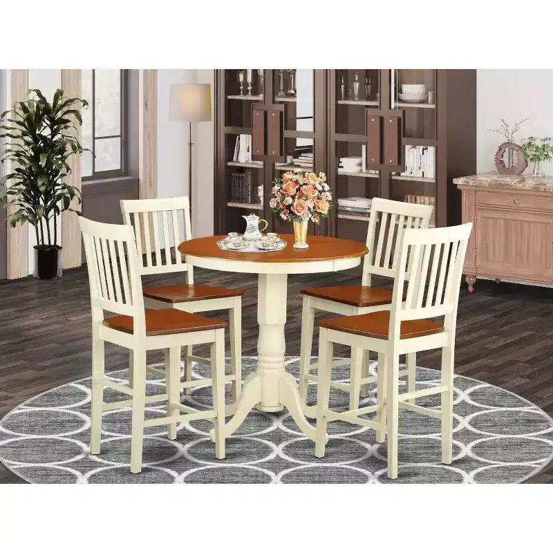 Set da pranzo ad altezza bancone - Tavolo e sedie da 5 pezzi - Set da cucina moderno