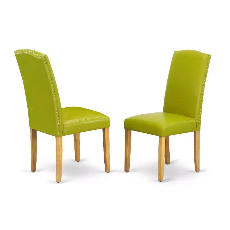 Set tavolo da pranzo ovale 5 pezzi, tavolo 42-60 con allunga a libro e 4 sedie Parsons - Verde autunno