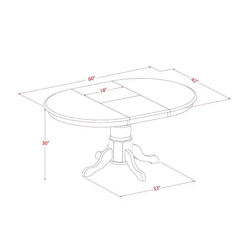 Set tavolo da pranzo ovale 5 pezzi, tavolo 42-60 con allunga a libro e 4 sedie Parsons - Verde autunno