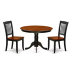 Bohemian Kitchen Table Set - 3 Piece Dining Set for Small Spaces - Round Table & 2 Chairs - 42 Inch - Black Cherry