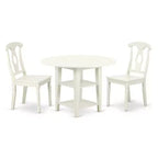 Southwestern Round Dining Set 3Pc Table w/ 2 Chairs - 20/42 Inch Extendable Table