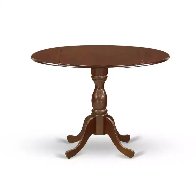HomeStock Set da pranzo in 5 pezzi: tavolo con piano in legno massello con finitura mogano e 4 sedie con piano ribaltabile