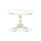 Tavolo da pranzo 5 pezzi con piano in legno massello finitura lino bianco e 4 sedie con