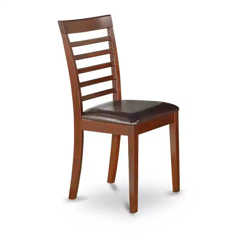 Set Tavolo da Pranzo Rotondo a Piedistallo - 3 Pezzi con Sedie da Cucina - 36 Pollici Finitura Mogano - Zona Pranzo per Spazi Ristretti