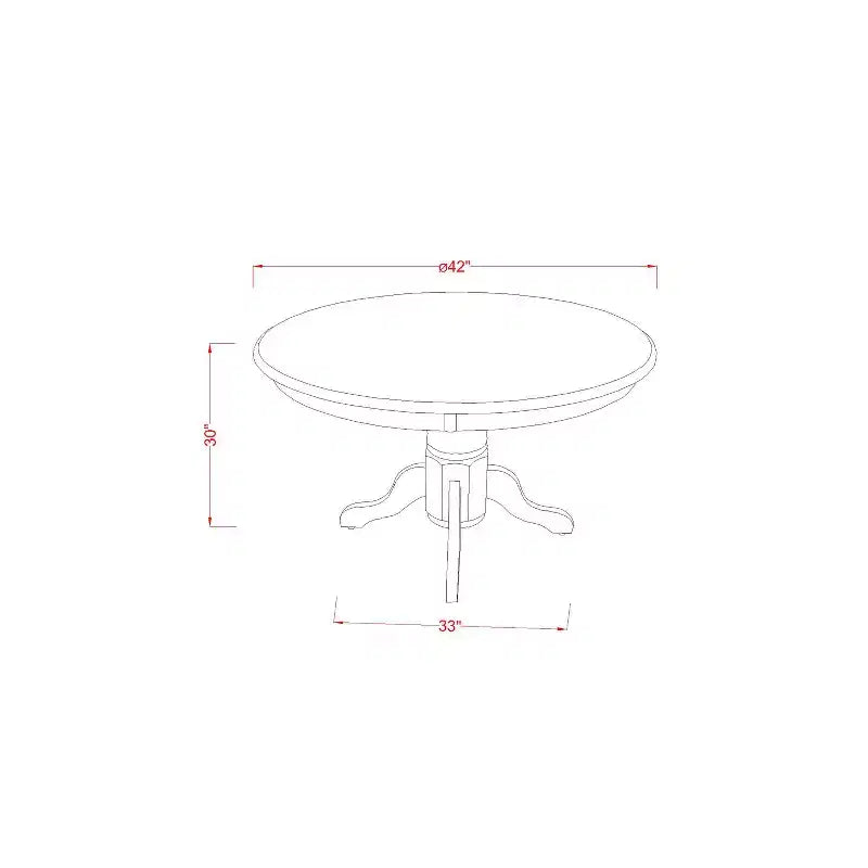 Set da pranzo 5 pezzi: tavolo e sedie - Tavolo rotondo con base centrale e sedute rivestite in lino