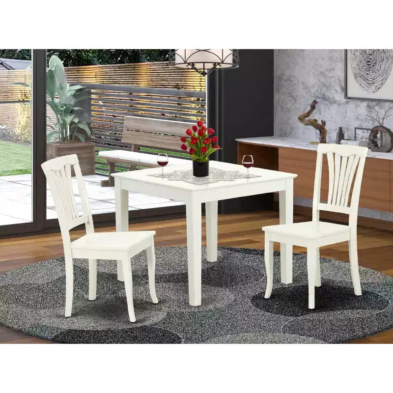Set da pranzo quadrato con tavolo da 36 pollici e 2 sedie - Arredamento da esterno Comfort Classico