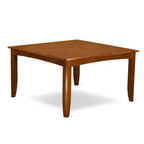 Set da pranzo di 9 pezzi Tavolo con 8 sedie - Rivestimento in lino, marrone sella, 54x54 pollici