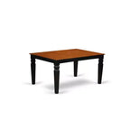 HomeStock Tavolo da pranzo con piano in legno massello nero e ciliegio a 7 pezzi con 6 sedie