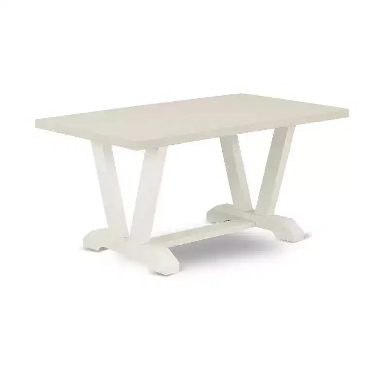 HomeStock Set da pranzo 5 pezzi: tavolo rettangolare con piano in legno massello finitura rovere naturale e 4 sedie Parson