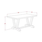 HomeStock Set da pranzo 5 pezzi: tavolo rettangolare con piano in legno massello finitura rovere naturale e 4 sedie Parson