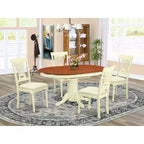 Set da pranzo HomeStock 5 pezzi, tavolo con piano in legno massello finitura latticello e ciliegio e 4 sedie