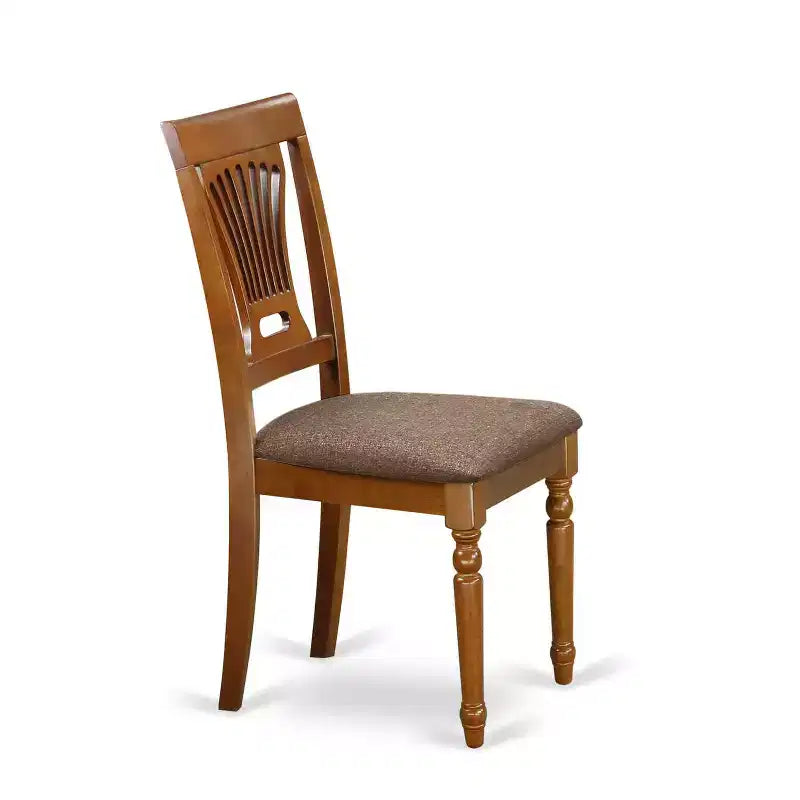 Set da pranzo ovale antico - Tavolo da pranzo con sedie - Legno di gomma - Finitura marrone sella - Set dinette da cucina