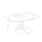 Set da pranzo ovale antico - Tavolo da pranzo con sedie - Legno di gomma - Finitura marrone sella - Set dinette da cucina