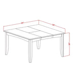 HomeStock Tavolo da pranzo a 9 pezzi con piano quadrato in legno massello con finitura nera e 8 sedie