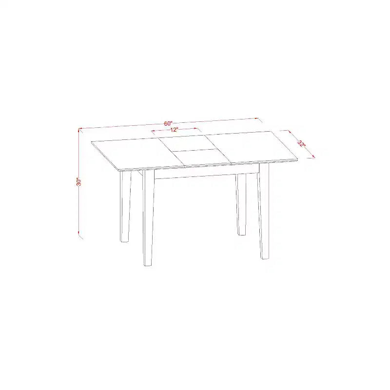 Set da pranzo rettangolare - Tavolo da 120-150 cm con prolunga e 2 sedie - Set da pranzo in legno massello per cucina