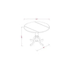 Set tavolo da cucina rotondo 5 pezzi tavolo da 42" con ante a ribalta e 4 sedie Parsons - Tessuto lino
