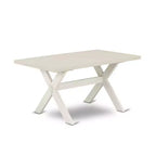 Set pranzo HomeStock da 5 pezzi con tavolo rettangolare in legno massello finitura quercia naturale e 4 sedie