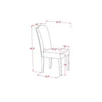 Set Tavolo da Cucina con 2 Sedie, Tavolo da Pranzo a Ribalta, Sedie Parsons in Tessuto di Lino, Finitura Rovere