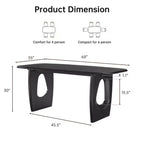 Modern Dining Table Set for 4, 68'' Rectangle Dining Table with 4 Chairs, ith Pedestal Base, Dinner Table for Dining Room, Kitchen-Morden Fort