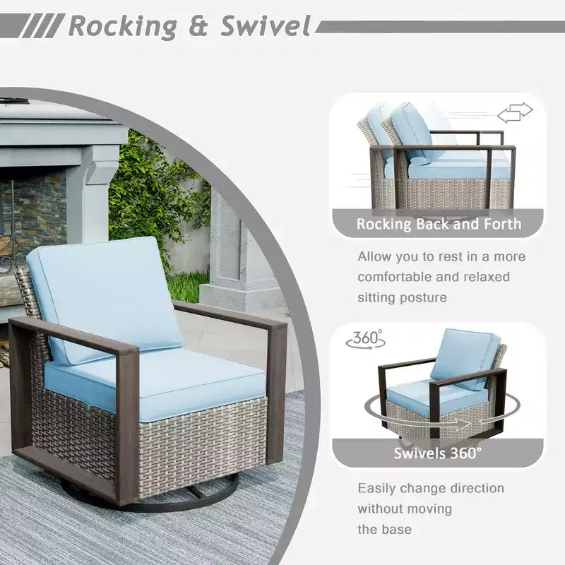 Set da conversazione per patio da esterno UPTIOT da 6 pezzi