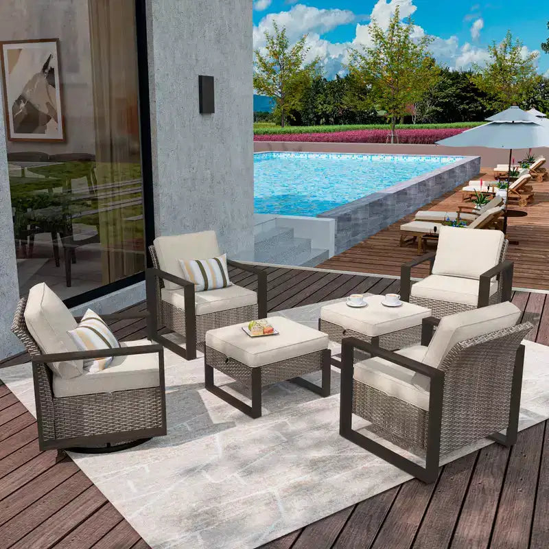 Set da conversazione per patio da esterno UPTIOT da 6 pezzi
