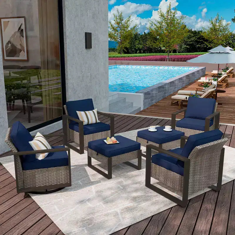 Set da conversazione per patio da esterno UPTIOT da 6 pezzi