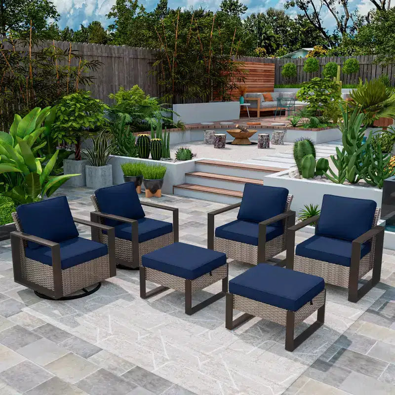 Set da conversazione per patio da esterno UPTIOT da 6 pezzi