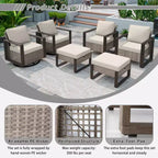 Set da conversazione per patio da esterno UPTIOT da 6 pezzi