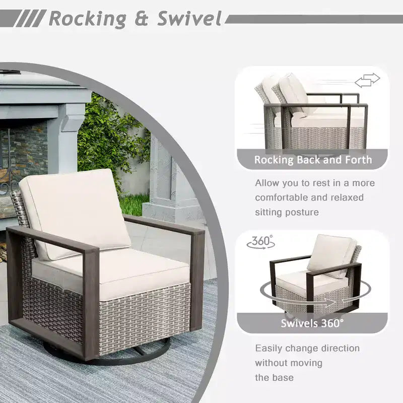 Set da conversazione per patio da esterno UPTIOT da 6 pezzi