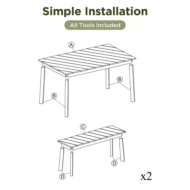 JVNOXK Set da pranzo 3 pezzi in legno di acacia con 2 panche, tavolo da picnic per birra da patio, giardino, naturale