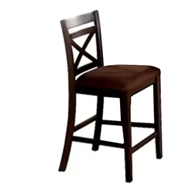 Tavolo alto da bar Royal Hampton 5 pezzi in legno con sedie a crociera, marrone espresso