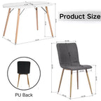 Set da pranzo moderno FurnitureR da 5 pezzi con tavolo ovale e sedie ibride in tessuto-PU, gambe effetto legno, mobili compatti per sala da pranzo e cucina per 4 persone
