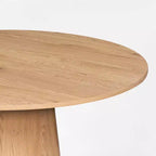 Set da pranzo rotondo da 5 pezzi, tavolo con base a piedistallo da 46" con 4 sedie imbottite in boucle con schienale in rattan, set da pranzo costiero rustico-Panipeachy