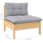 Set da giardino vidaXL 10 pz in legno massello di pino con cuscini multicolore - Marrone e Grigio