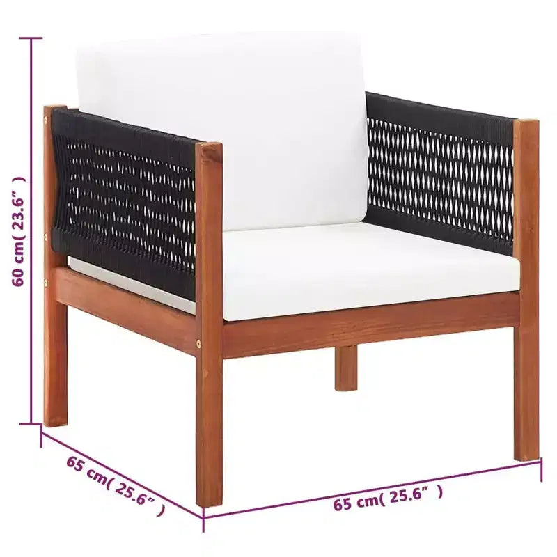 vidaXL Set da Salotto da Giardino 4 Pezzi in Legno Massello di Acacia