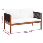 vidaXL Set da Salotto da Giardino 4 Pezzi in Legno Massello di Acacia