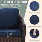 Set da giardino UPTIOT: divano a 3 posti, 2 sedie a dondolo girevoli e tavolino da caffè per un comfort adatto a ogni condizione atmosferica
