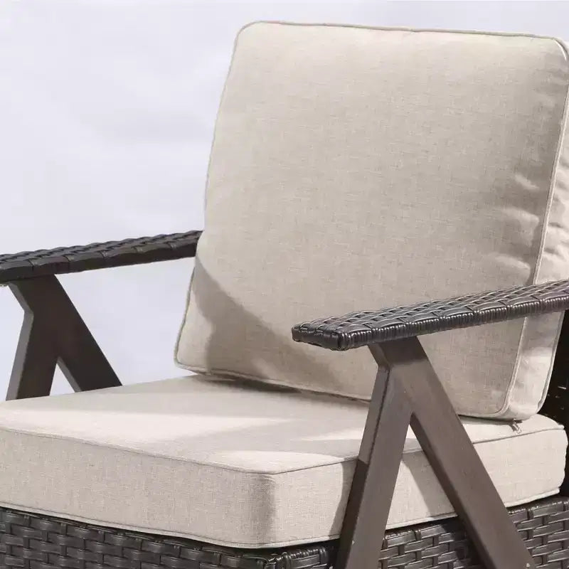 Set da esterno premium UPTIOT: divano a 3 posti, doppia chaise longue, 2 pouf e 2 poltrone dondolo girevoli per il comfort in patio