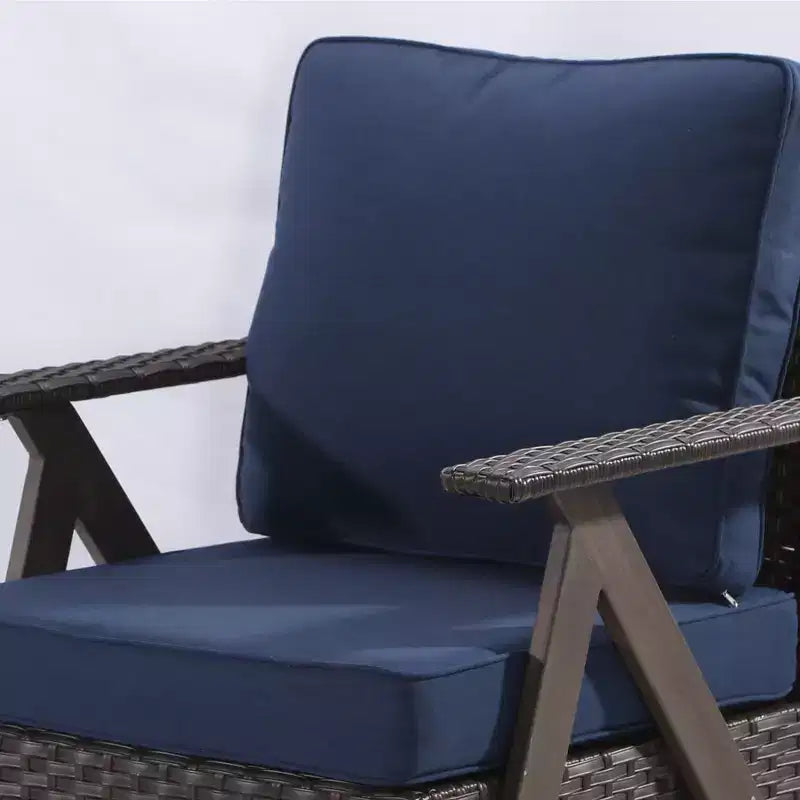 Set da esterno premium UPTIOT: divano a 3 posti, doppia chaise longue, 2 pouf e 2 poltrone dondolo girevoli per il comfort in patio