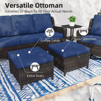 Set da esterni premium UPTIOT da 10 pezzi: divano a 3 posti, divanetto a 2 posti, 2 poltrone a dondolo girevoli, 2 sedie, 2 poggiapiedi e 2 tavolini da caffè