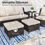 Set da esterni premium UPTIOT da 10 pezzi: divano a 3 posti, divanetto a 2 posti, 2 poltrone a dondolo girevoli, 2 sedie, 2 poggiapiedi e 2 tavolini da caffè