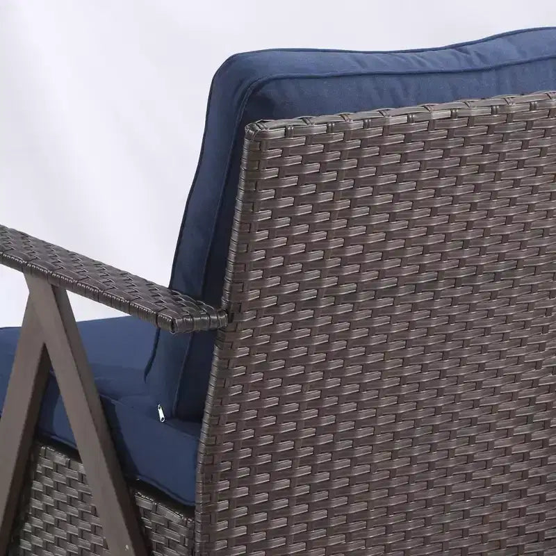 Set da Esterno UPTIOT a 7 Pezzi: Divano a 3 Posti, 2 Poltrone Girevoli a Dondolo, 2 Sedie Singole e 2 Pouf per il Comfort del Patio