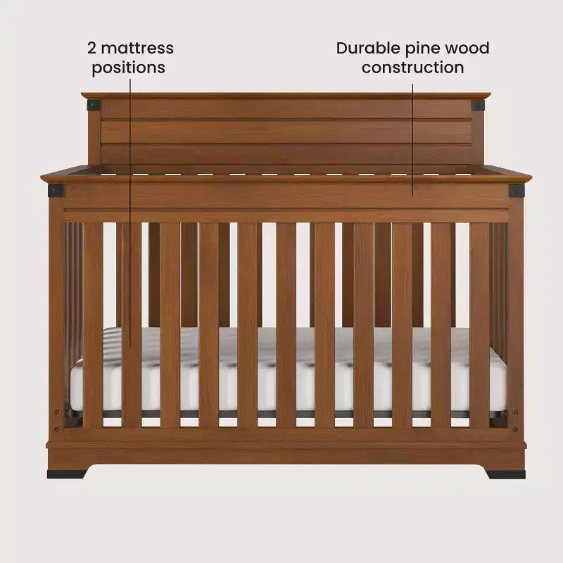 Set per la cameretta Child Craft Redmond da 4 pezzi, include lettino trasformabile 4 in 1, comò, piano fasciatoio e cassettiera