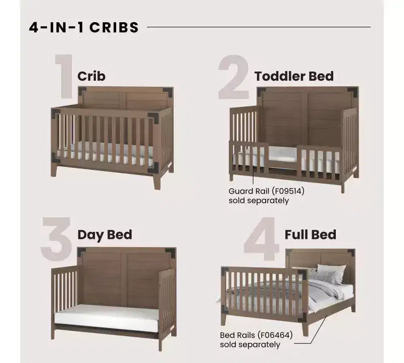 Set cameretta Child Craft Lucas, 2 pezzi, include lettino convertibile 4 in 1 e cassettiera a 3 cassetti