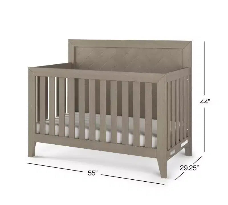 Set cameretta 4 pezzi Child Craft Kieran: culla trasformabile 4-in-1, comò doppio, cassettiera e comodino
