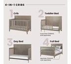 Set cameretta 4 pezzi Child Craft Kieran: culla trasformabile 4-in-1, comò doppio, cassettiera e comodino