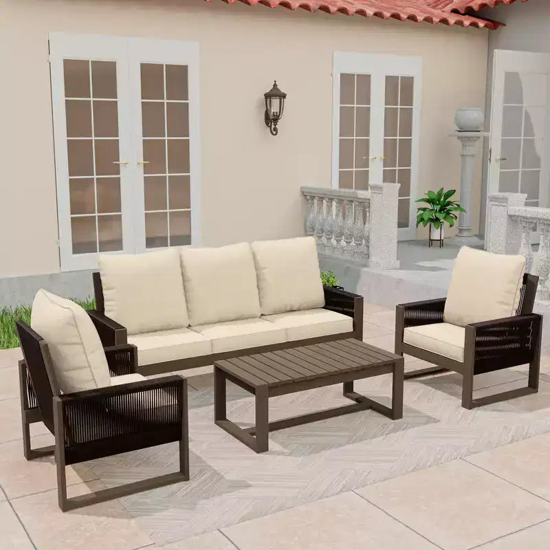 Set da Esterno UPTIOT con Legno di Tsuga di Alta Qualità e Comfort Resistente all'Acqua