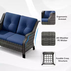 Set divanetto da esterno UPTIOT con poltrone ergonomiche e design resistente all'acqua