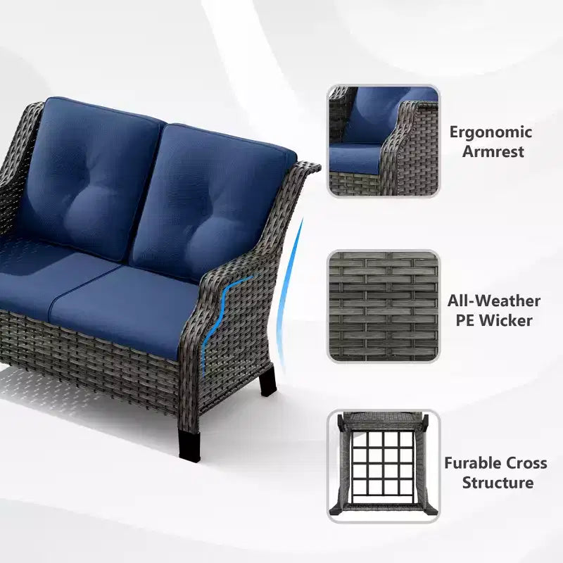 Set divanetto da esterno UPTIOT con poltrone ergonomiche e design resistente all'acqua