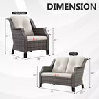 Set divanetto da esterno UPTIOT con poltrone ergonomiche e design resistente all'acqua